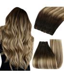 Youngsee Tressen Real Hair Balayage Extensions - Brown to Blonde 40 cm Weft Hair Extensions Remy Thick #2/6/24 - Buy Online on GoSupps.com