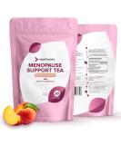 VoomVaya Menopause Support Tea - Red Clover & Black Cohosh Blend for Hormone Balance, Hot Flashes, Night Sweats & Mood Swings - Peach Flavor - 30 Teabags - Buy Online on GoSupps.com