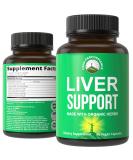 Organic Liver Cleanse Detox Supplement with Milk Thistle & Artichoke - Vegan 6-in-1 Herbal Complex for Men and Women - Buy Online on GoSupps.com
