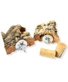 2 x Cork Seating Board for Birds - 10cm x 10cm 100% Natural Cork Fun with Fastening & 2 Nibbles - Perfect for Budgies - Buy Online on GoSupps.com