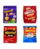 Mini Biscuit Variety Pack Bundle - with Cadbury Mini Animals Marlyalnd Birthday Cake Maryland Choc Chip and Burtons Jammie Dogers 495g Total - Buy Online on GoSupps.com
