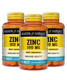 Mason Natural Zinc 100mg - Boost Immunity & Health | 100 Tablets - Buy Online on GoSupps.com