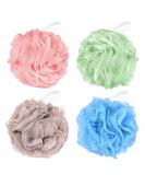 WUJUN Bath Sponge Shower Loofahs Balls 70g/PCS Soft Durable Extra Large Mesh Pouf Easy Foaming Body Scrubber Exfoliator for Big Full Lather Cleanse Solid Color(4 Pack) - Buy Online on GoSupps.com