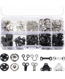 100 Pairs Skirt Sewing Hooks and Eyes Snaps Kit | Metal Fasteners for Dress DIY Crafting | 2 Colors - Buy Online on GoSupps.com