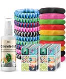 Mosquito protection set: 20 bracelets 90 stickers and spray to the bracelet and sticker reusability-deet-free protection against mosquitoes - Buy Online on GoSupps.com