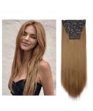 Clip In Hair Extensions - Barsdar Thick 50cm Smooth 5-Part Set for Women - Strawberry Blonde 27# - Buy Online on GoSupps.com