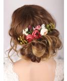 Kercisbeauty Handmade Boho Red Flower Hair Comb for Brides - Woodland Garden Wedding Hair Accessories for Women & Girls - Buy Online on GoSupps.com