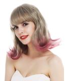 WIG ME UP DL-040B-109 Women's Shoulder Length Wig - Retro 50s/60s Bangs - Ash Blonde & Pink Mix - Buy Online on GoSupps.com