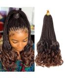 RuiYok French Curl Crochet Braids 14 Inch Ombre Brown Goddess Box Braids - Pack of 8 | T30 - Buy Online on GoSupps.com