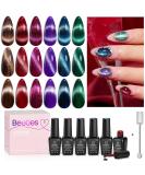 Beetles Cat Eye Gel Nail Polish Set - 6 Colors Glitter & Magnetic Effects - Stunning Gifts for Women - 2024 Limited Edition - Buy Online on GoSupps.com