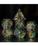 Cusdie Sharp Edges DND Dice Set - 7 PCs Handcrafted Polyhedral Dice for RPG, MTG, Pathfinder - Black Pattern - Buy Online on GoSupps.com