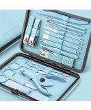 Manicure Set Professional Pedicure Kit Nail Clippers Kit - 18 Pcs Nail Care Tools - Grooming Kit with Luxurious Upgraded Travel Case (Blue) - Buy Online on GoSupps.com