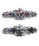 Teaaha 2 PCS Diamante Hair Clips for Women Elegant Rhinestones Hair Barrettes Thick Hair Sparkly Glitter Fashion Flowers Hairpin French Style Vintage Hair Accessoires for Women and Girls - Buy Online on GoSupps.com