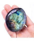 Labradorite Palm Stone Crystal - Natural Chakra Reiki Healing Stone for Anxiety Relief - Buy Online on GoSupps.com