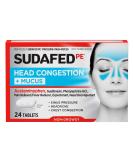Sudafed PE Head Congestion + Mucus Tablets for Sinus Pressure, Pain & Congestion, 24 ct 24 Count (Pack of 1) - Buy Online on GoSupps.com