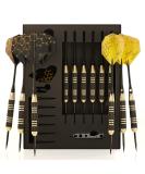 CC-Exquisite Premium Steel Tip Darts Set - Professional Darts, Brass Barrels, Metal Tip Darts, Extra Flights, (12) Aluminum Shafts 35/48, O-Rings, Dart Tool, Dart Sharpener, Darts Case. Black & Gold - Buy Online on GoSupps.com