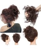 Tousled Messy Bun Hair Piece | Synthetic Wavy Bun Extension | Fluffy Updo Scrunchy Chignon - Medium Brown - Buy Online on GoSupps.com