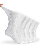 LIN Diabetic Socks for Men & Women - Non-Binding Circulatory Extra Wide Top - 6 Pairs Crew/White - Size 13-15 - Buy Online on GoSupps.com