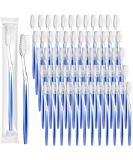 Patelai 100 Pcs Individually Wrapped Disposable Travel Toothbrushes - Soft Bristle - Ideal for Camping, Adults, Kids - Blue - Single Pack for Hotels and Guest Toiletries - Buy Online on GoSupps.com
