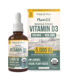 Plant-D3 Organic Vitamin D3 5000 IU Sublingual Liquid Drops - Vegan & High Absorption - 100% Plant-Based Cholecalciferol - Adjustable Dosing - 1oz Bottle - Buy Online on GoSupps.com