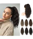 Brikabia Ponytail Extension - Clip-In Long Curly Hair Piece for Women 40cm Black Brown - Buy Online on GoSupps.com