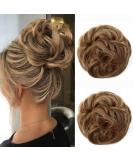 JJstar 2PCS Messy Bun Hair Pieces - Brown Blonde Curly Fake Hair Buns for Women & Girls - Buy Online on GoSupps.com