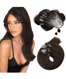 Moresoo Microring Extensions - Real Hair Dark Brown 45 cm | Remy Loop Extensions #4 | Easy Application Microrings 1g/s 50g - Buy Online on GoSupps.com
