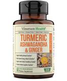 Turmeric Curcumin & Ashwagandha Supplement with Black Pepper - Joint Support & Overall Well-Being - Buy Online on GoSupps.com
