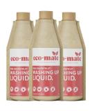 Eco-Mate - Pink Grapefruit Washing Up Liquid - 500ml (Pack of 3) - Eco Friendly - 100% Plant-Based Biodegradable Dish Washing Liquid - Suitable For Sensitive Skin - Natural Ingredients - Zesty Scent - Buy Online on GoSupps.com