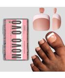 NOVO OVO Orange Pink French Tip Soft Gel Toe Nail Extensions - 360Pcs Full Cover False Nails in 15 Sizes for DIY - Buy Online on GoSupps.com