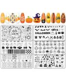 Whaline Fall Halloween Nail Art Stamping Plate Kit - Set of 6 Pumpkin Ghost & Plaid Designs for DIY Manicure | Perfect for Autumn & Thanksgiving - Buy Online on GoSupps.com