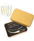 Dreadlocks Tool Set with Metal Gift Box - 5 Pieces for Locs Tightening and Extensions in Gold - Buy Online on GoSupps.com