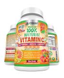 Natural Vitamin C Capsules - Rose Hips Acerola Cherry Camu Camu - 500mg - Immune Support & Collagen Booster - 120ct - Buy Online on GoSupps.com