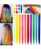 Ryh 10 PCs Rainbow Colored Hair Extensions Vibrant Multi-Color Wig Accessories for Girls & Women - Buy Online on GoSupps.com