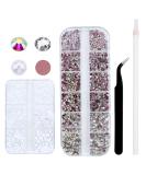 1500PCS Nail Art Rhinestones & 230PCS Pearls Kit - Flat Back Gems in 6 Sizes with Picker Pen & Tweezer - White/WhiteAB Gold Flat - Nail Dimonties for Nails - Buy Online on GoSupps.com
