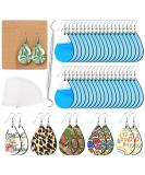 HTVRONT Sublimation Earring Blanks Bulk - 50 Pcs Wood Earrings Blanks with Blue Protective Film - Unfinished MDF Teardrop Earrings for Sublimation Printing with Template, Weeder, Hooks, Jump Rings - Buy Online on GoSupps.com