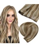 LAAVOO Micro Weft Hair Extensions - Real Human Hair with Brown and Blonde Highlights | 40cm | 50g | #P8/60 | Shop Internationally! - Buy Online on GoSupps.com