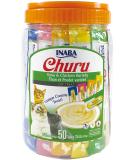 INABA Churu Cat Treats, Grain-Free, Lickable, Squeezable Creamy Pure Cat Treat with Taurine & Vitamin E, 0.5 Ounces Each Tube, 50 Tubes Total Tuna and Chicken Variety Pack - Buy Online on GoSupps.com