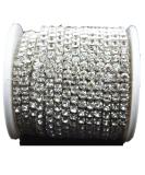 10 Yard Clear Rhinestone Close Chain Trim - 3.5mm Crystal Sewing Craft - Silver Color - Buy Online on GoSupps.com