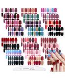 JERCLITY 24 Sheets Solid Color Nail Polish Strips - Press On Nail Stickers for Women | Nail Wraps Set with Nail File - Nail Art DIY - Buy Online on GoSupps.com