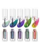 Maki Yika Glitter Liquid Eyeshadow Set - 5 Colors, Highly Pigmented, MultiColor Shifter, Long-Lasting & No Creasing - Multichrome Holographic Eye Looks - Buy Online on GoSupps.com