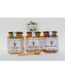 3 FLAVOURS HONEY -Raw and certified organic Honey (720gms) 3 different taste 100% Natural and Unpasteurized with free Honey wooden dripper by Oils and Herbs - Buy Online on GoSupps.com