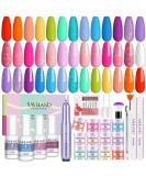 Saviland Dip Powder Nail Kit - 20 Colors Keratin Dip Nails Set with Castor Oil, Vitamin E, and Electric Nail Drill - Professional At-Home Nail Salon Set for Nail Protection and Repair - Buy Online on GoSupps.com
