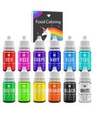 12 x 10ml Liquid Food Coloring - Vibrant Baking & Decorating Colors for Cakes Cookies Frosting Fondant & Soap Making - Buy Online on GoSupps.com