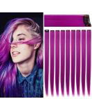 Rhyme 9 PCS 21 Straight Purple Hair Extensions Clip In/On - MultiColors Hairpieces for Women/Girls - Perfect Mothers Day Gift - Buy Online on GoSupps.com