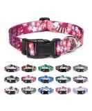 Buy Mercano Adjustable Dog Collar - Soft Nylon Comfort & Durable Pattern for Small to Medium Dogs & Cats (L Colorful Flowers) - Buy Online on GoSupps.com