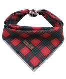 Lionet Paws Dog Bandana - Red & Green Checked Triangular Scarf for Small Medium & Large Dogs - Pack of 1 - Buy Online on GoSupps.com