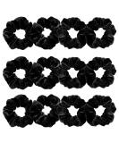 Whaline 12 Pieces Hair Scrunchies Velvet Elastics Scrunchy Bobbles Soft Hair Bands Hair Ties (Black) - Buy Online on GoSupps.com