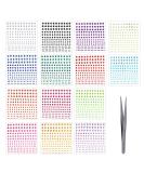 14 Sheets Face Gem Stickers Set - Mixed Color Crystal Rhinestones for Makeup | Self-Adhesive Face Jewels for Women & Girls - Buy Online on GoSupps.com