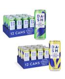 Dash Water Lime & Lemon - 24 x Flavoured Sparkling Spring Water NO Sugar NO Sweetener NO Calories - Infused with Wonky Fruit (12 Lime & 12 Lemon x 330ml cans) - Buy Online on GoSupps.com